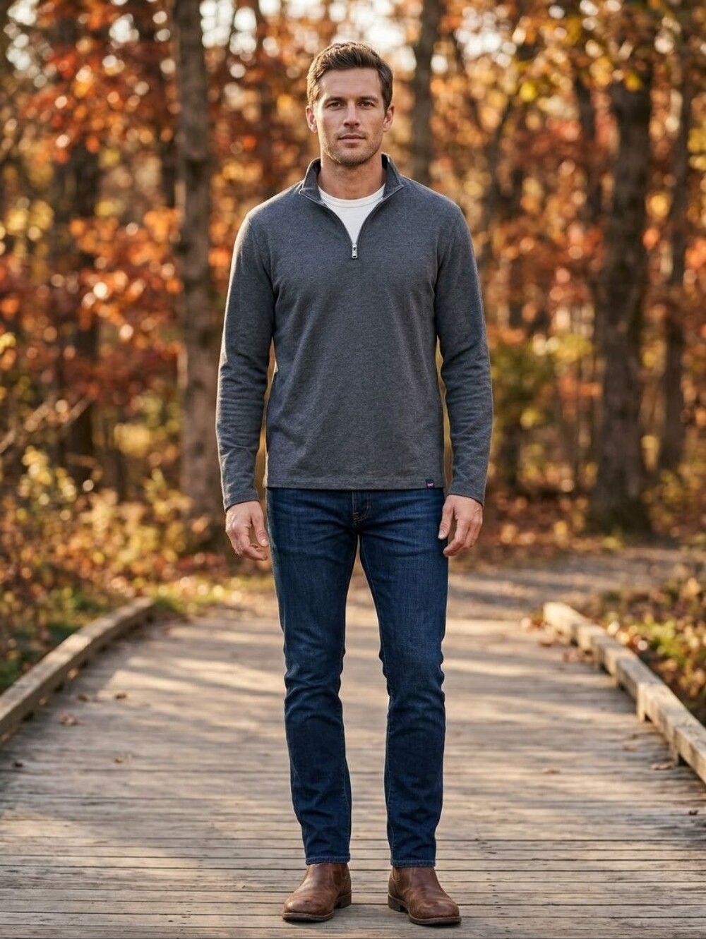 Faherty Quarter Zip Pullover Men's Gray Size Large